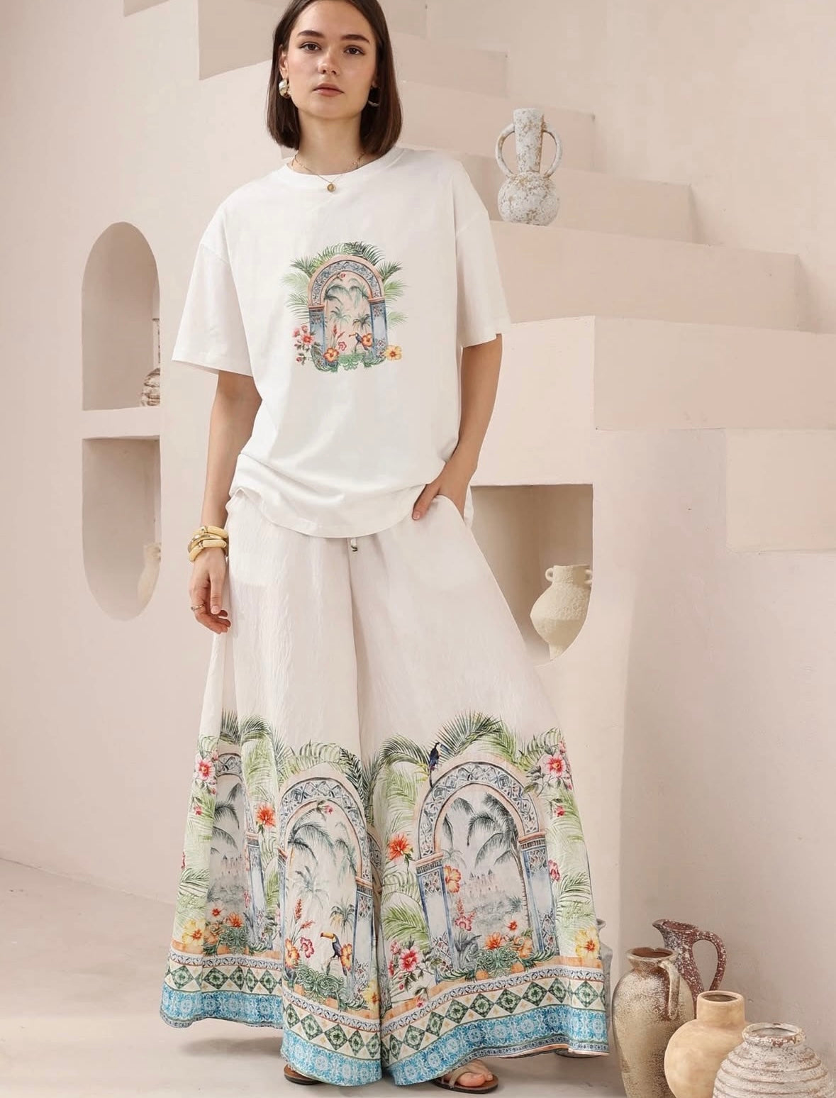 Mosaic Wide Leg Pant