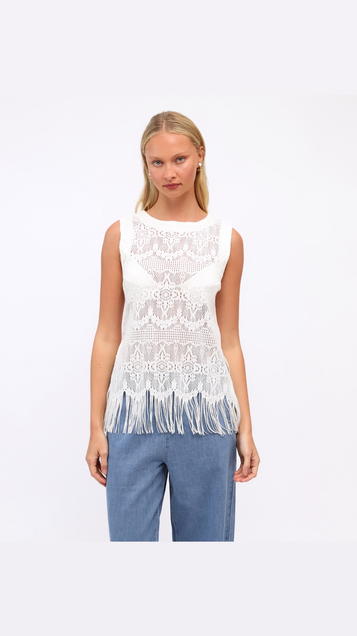 Haze Lace Tassel Top - Ivory by Artikle Clothing