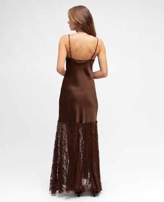 Fade to Lace Maxi Dress- Expresso