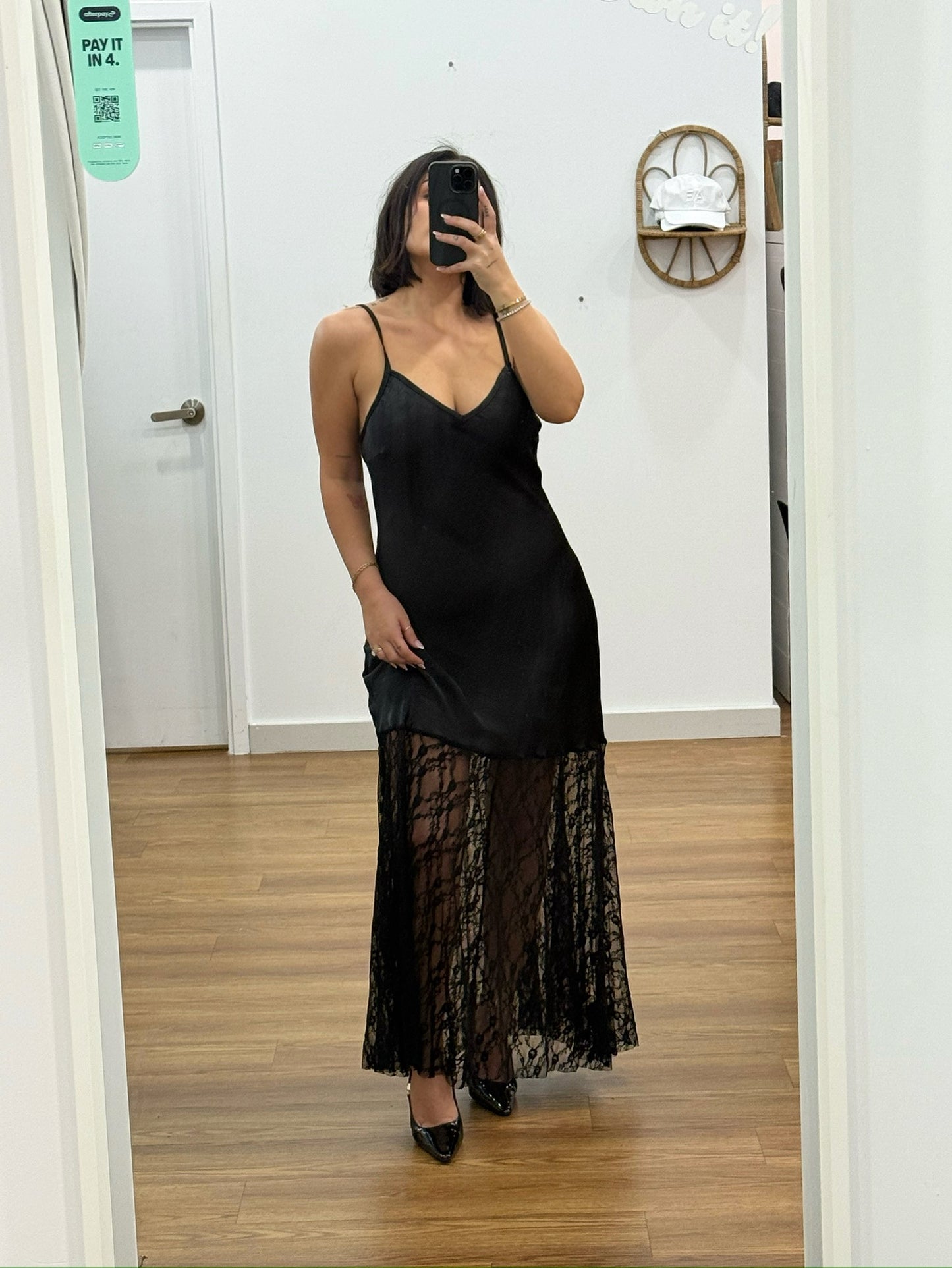 Fade to Lace Maxi Dress - Black