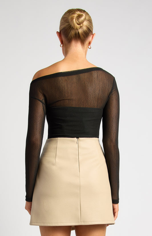 Whitney Sheer Top - Black by Artikle Clothing