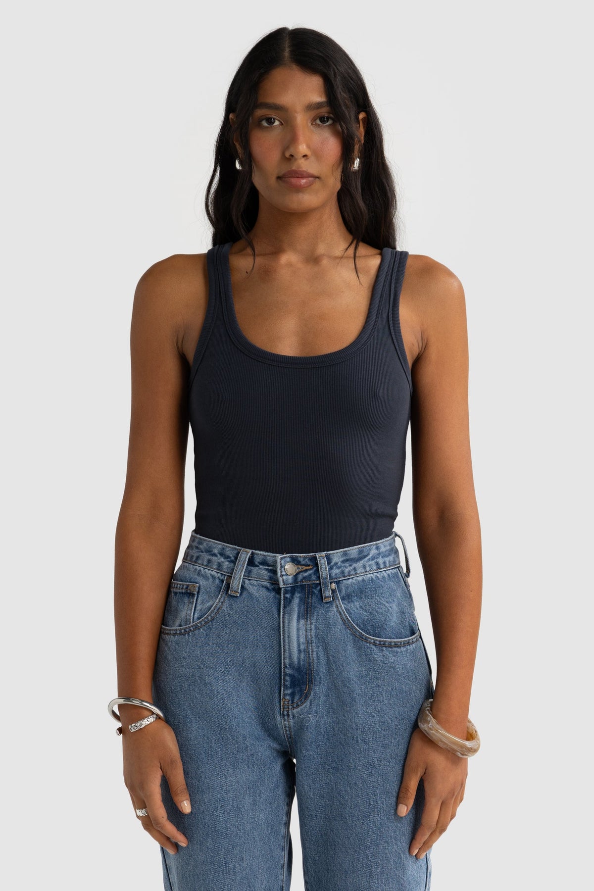 Sunday Scoop Tank - Navy by Artikle Clothing