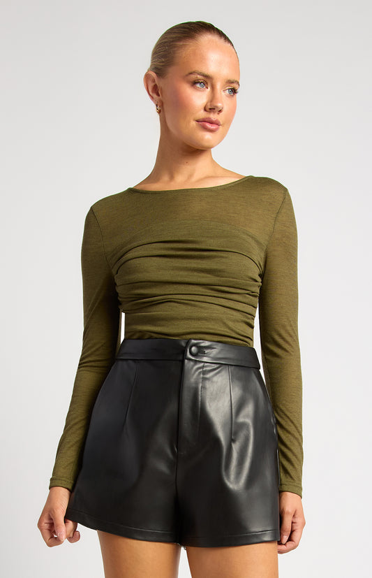 Sheer Top - Olive by Artikle Clothing