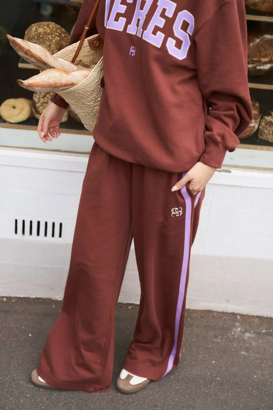 Ceres Life Gigi Wide Leg Terry Trackpant - Burnt Toffee by Artikle Clothing