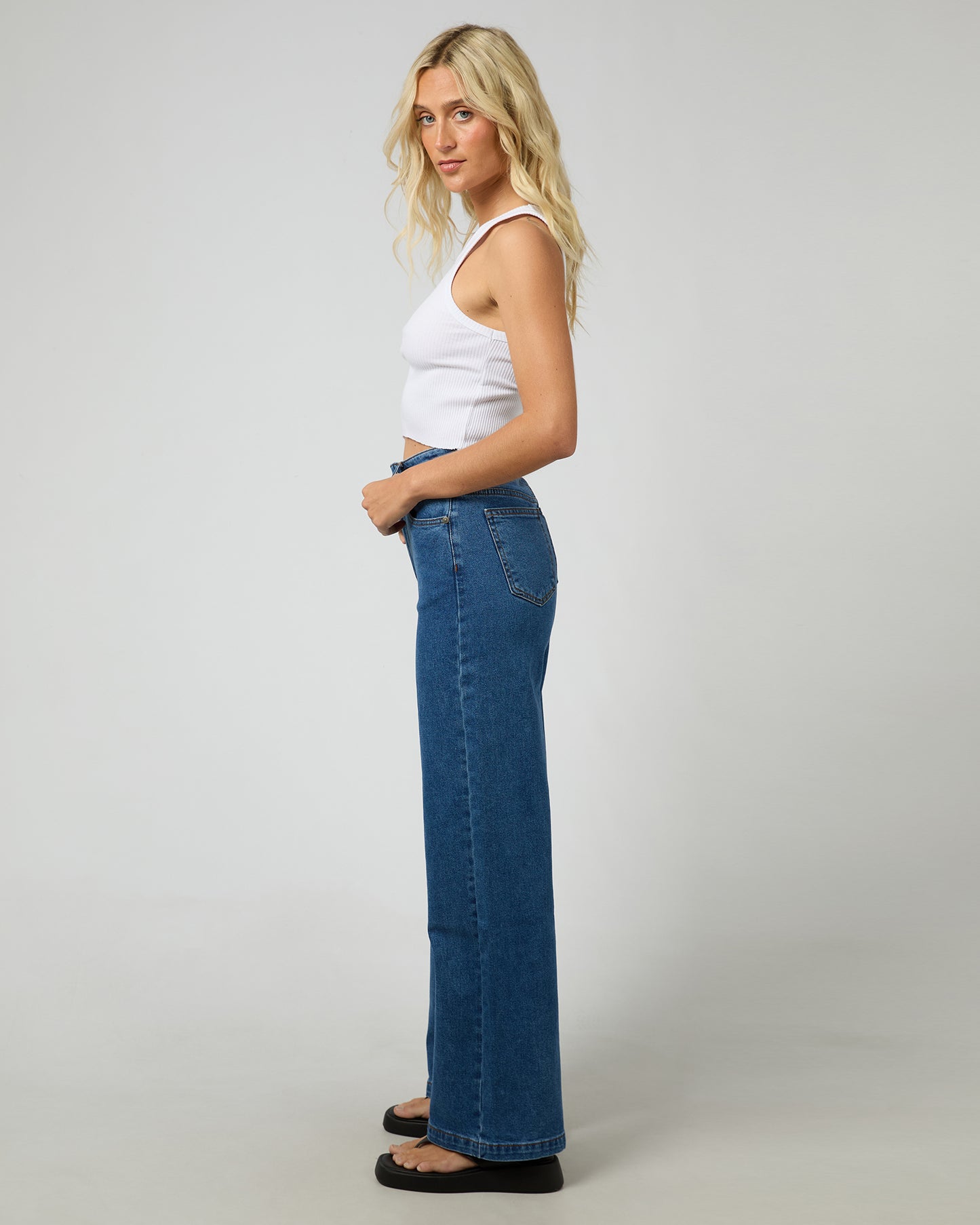 All About Eve Jacqui Wide Leg Washed - Heritage Blue by Artikle Clothing
