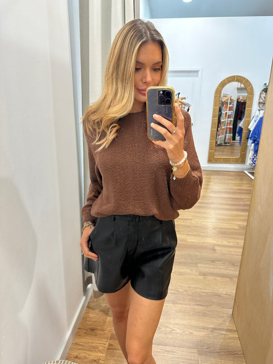 Winnie Faux Leather Shorts
