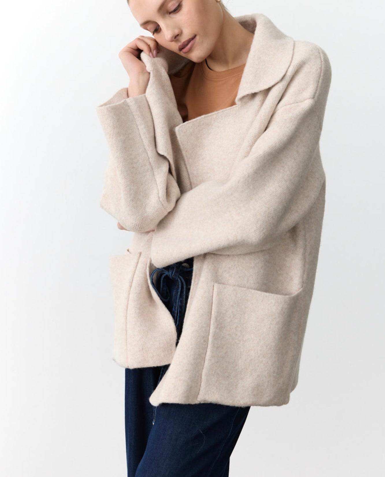Little Lies - Mahalia Coatigan Oatmeal by Artikle Clothing