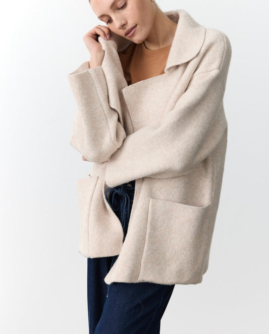 Little Lies - Mahalia Coatigan Oatmeal by Artikle Clothing
