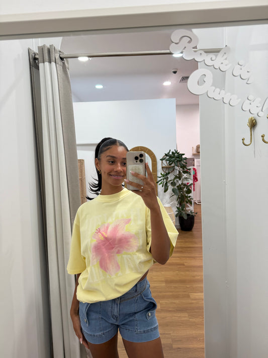 Hawaii Oversize Tee - Yellow