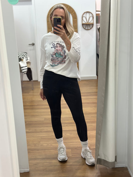 Siren Of The Sea Long Sleeve Tee - White