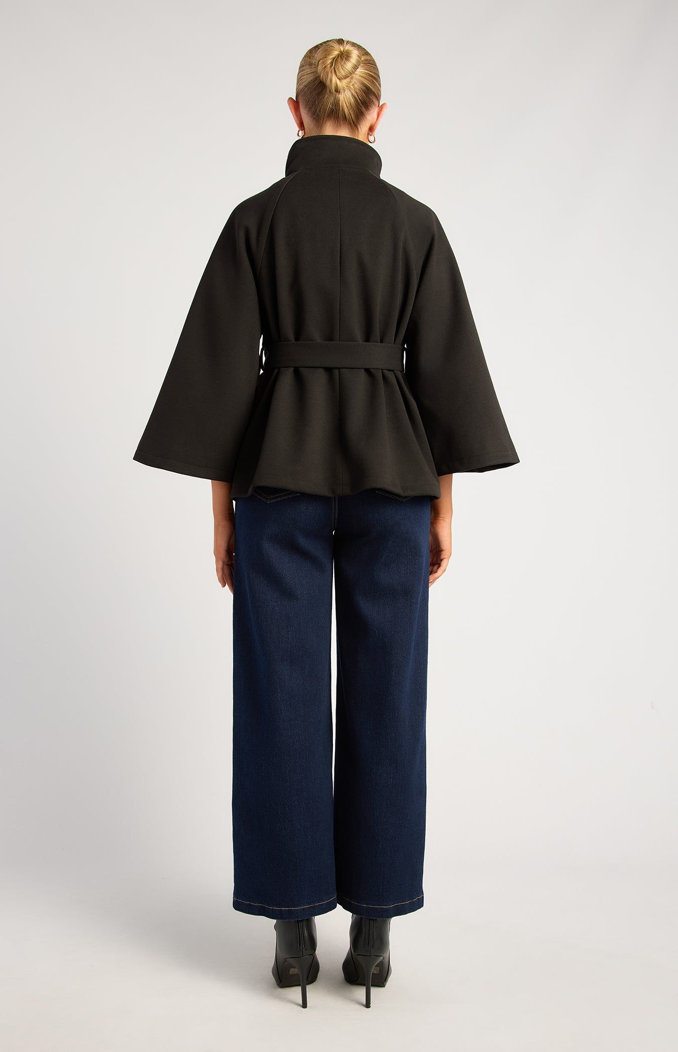 Funnel Neck Cape - Black by Artikle Clothing