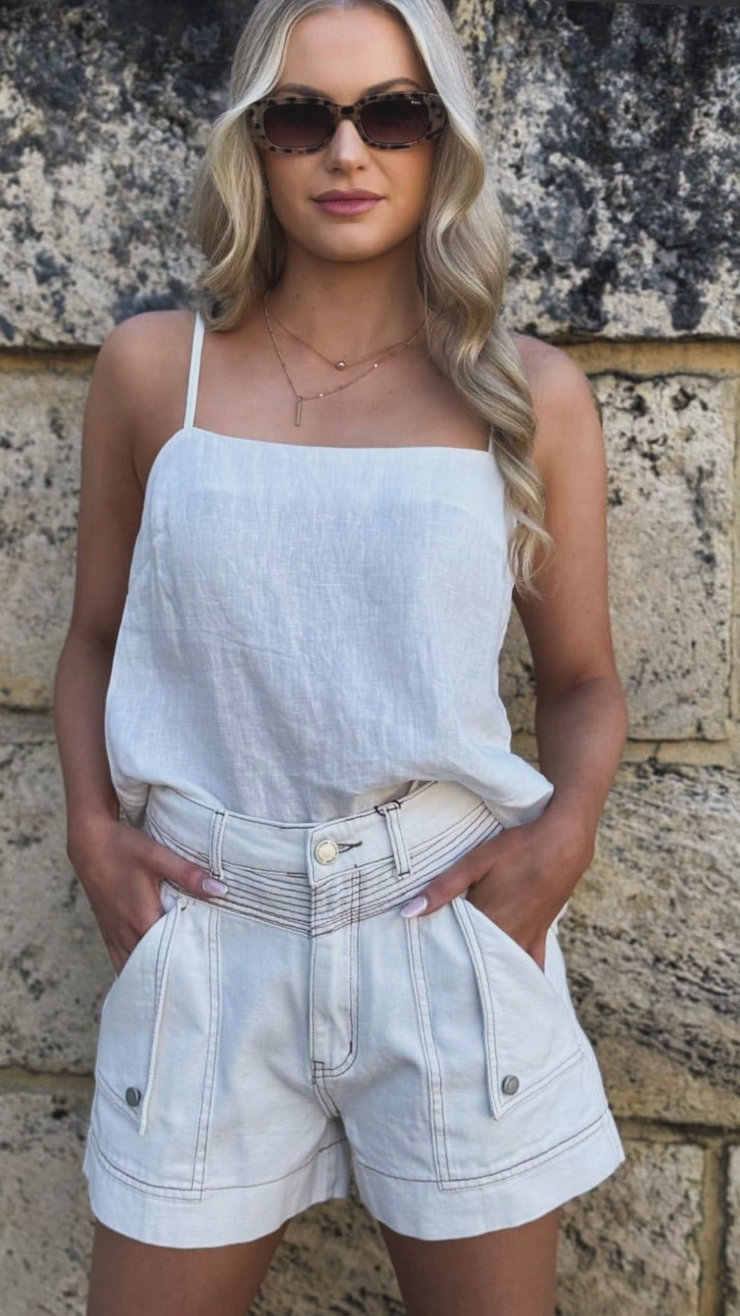 Mykos Denim Short - White by Artikle Clothing