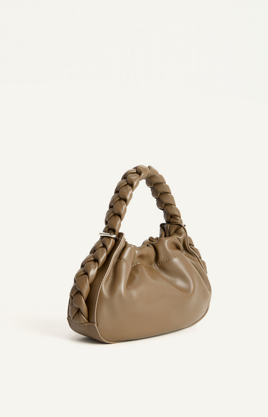 Plait Handbag - Brown