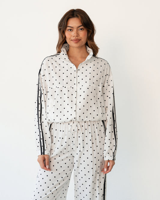 Dotted Funnel Neck Jacket by Artikle Clothing
