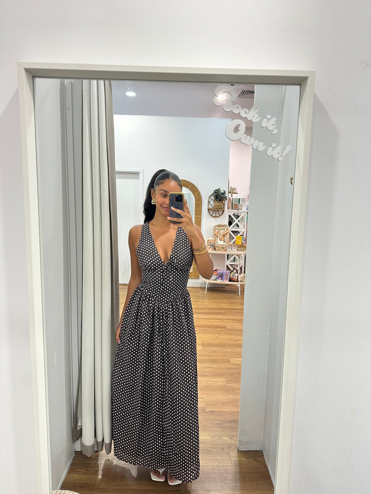 Roni Spot Maxi Dress by Indikah by Artikle Clothing