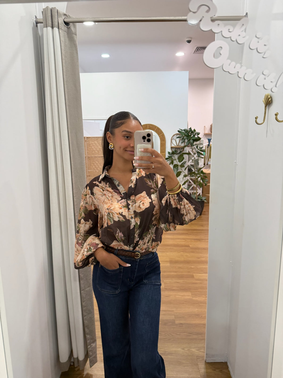 Jarrah Blouse - Chocolate Floral by Artikle Clothing