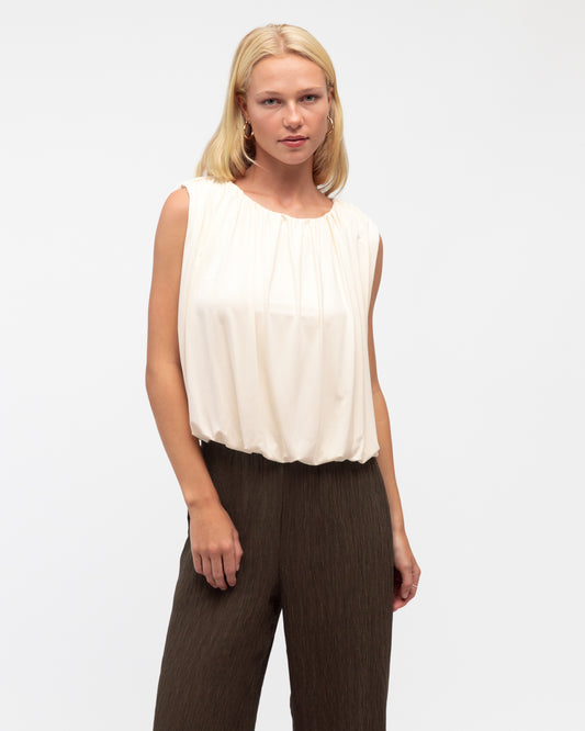 Bubble Hem Top - White by Artikle Clothing