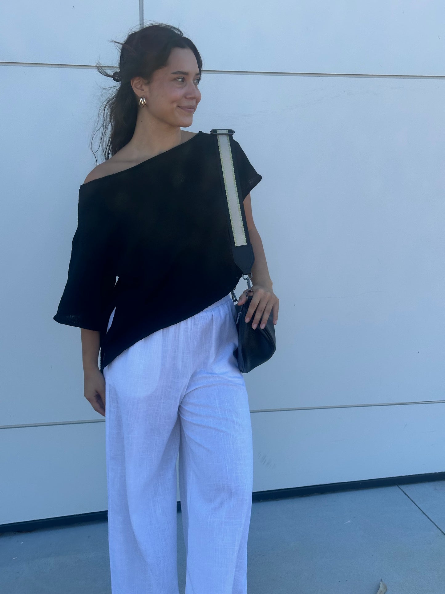 Janey Asymmetrical Top - Black