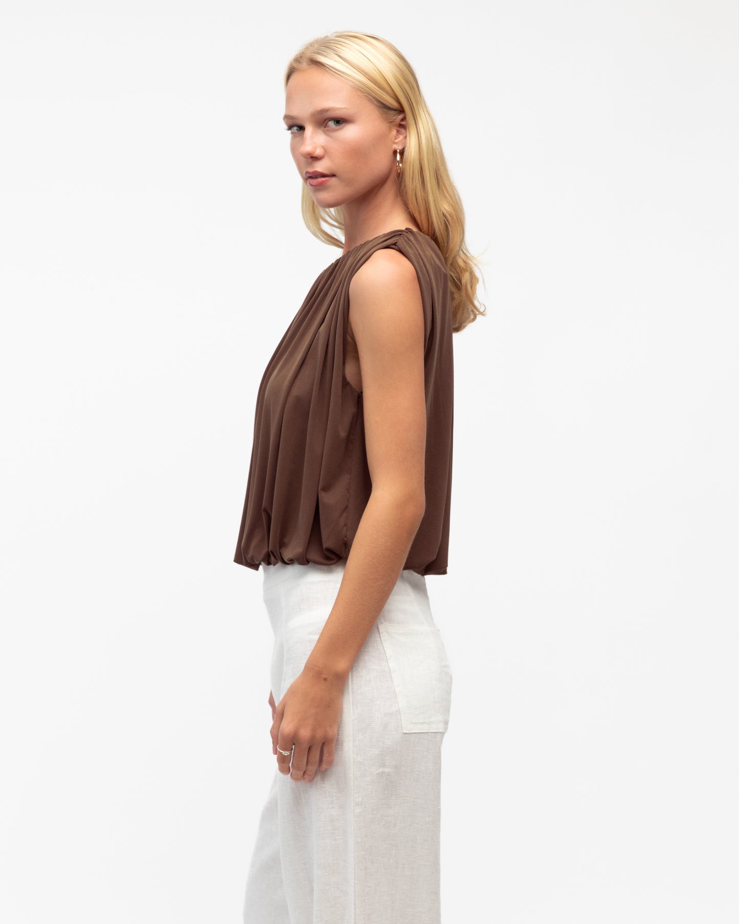 Bubble Hem Top - Chocolate by Artikle Clothing