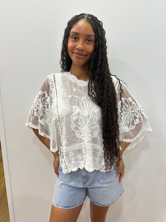 Kaylee Lace Top - White