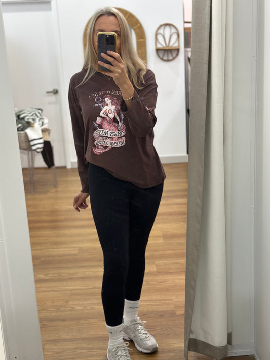 Siren Of The Sea Long Sleeve Tee - Chocolate