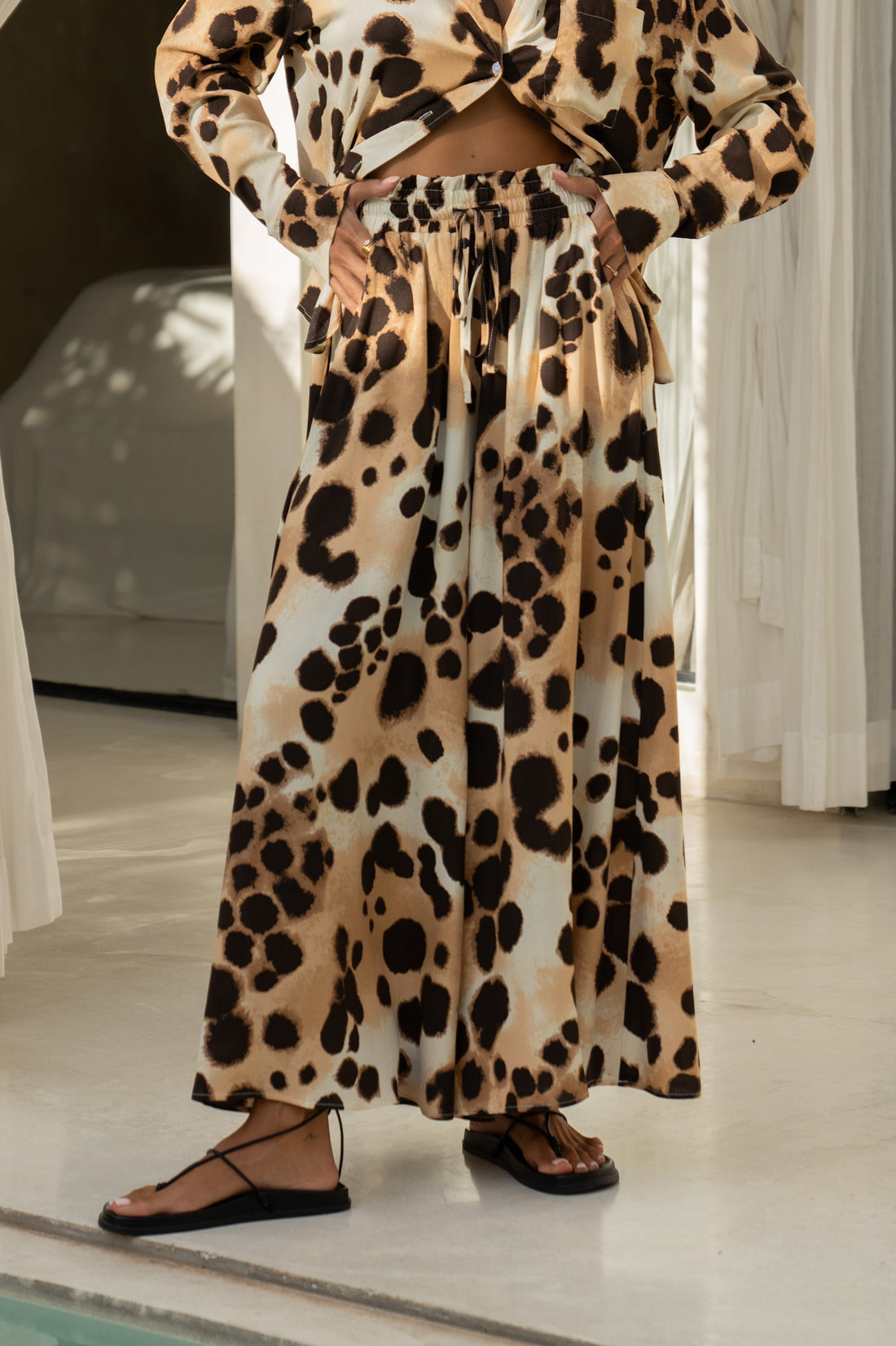 Leopard Wide Leg Pant