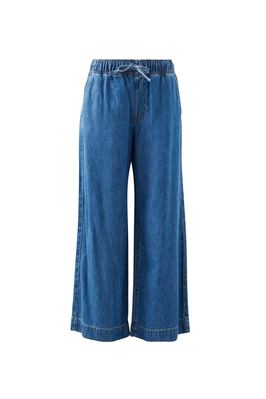 Ceres Life Andie Wide Leg Drawstring Pant - Blue Denim by Artikle Clothing