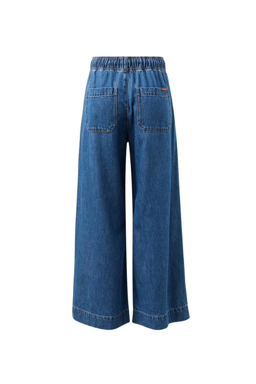 Ceres Life Andie Wide Leg Drawstring Pant - Blue Denim by Artikle Clothing
