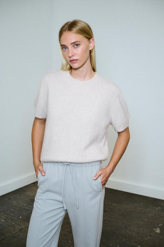Anna Knit Tee - White by Artikle Clothing
