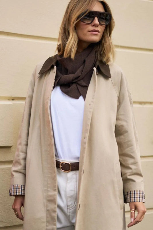 Ceres Life Ash Coat - Sand with Choc Collar by Artikle Clothing