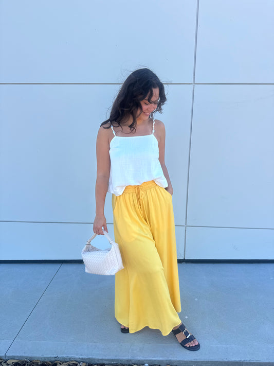 Sunshine Wide Leg Pant - Yellow