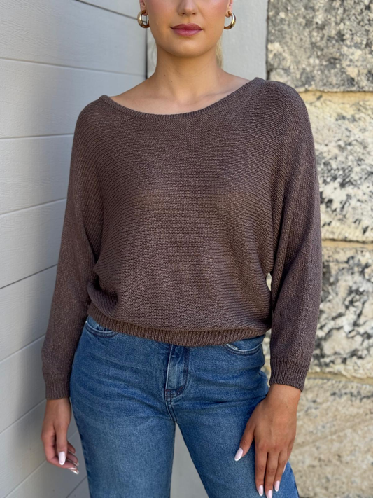 Tape Boat Knit - Espresso