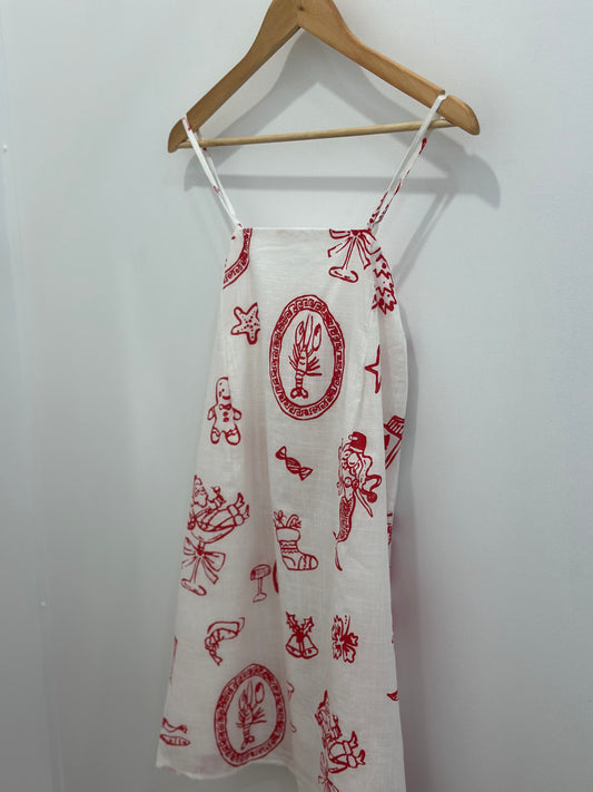 By Frankie White Xmas Mini Dress