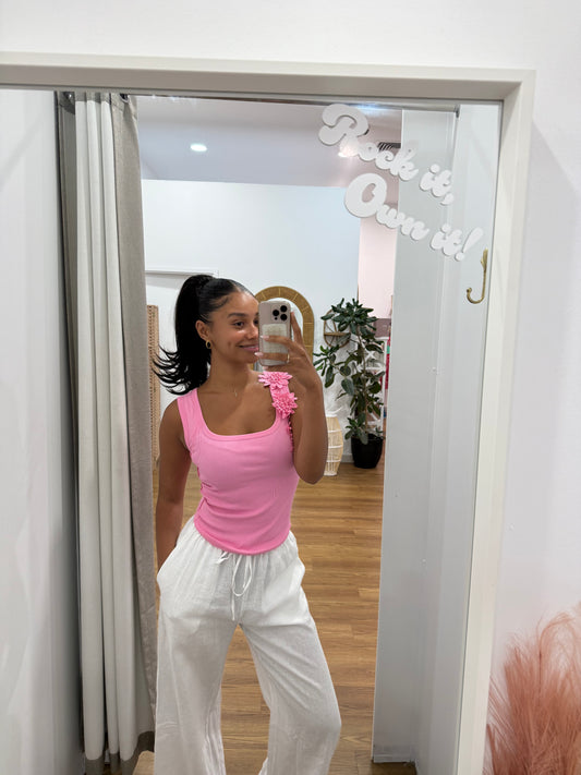 Rosy Singlet Top - Pink