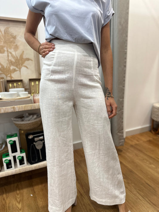 Boss Linen Pant - White