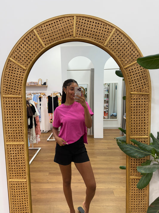 All About Eve Washed Tee - Fuchsia