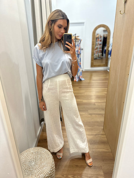 Boss Linen Pant - White