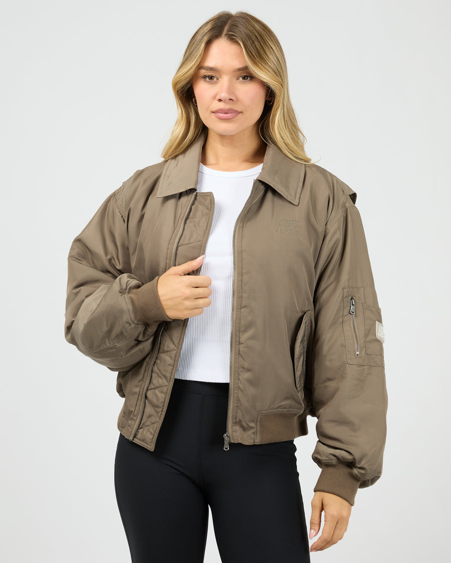 Active Luxe Bomber - Mocha by Artikle Clothing