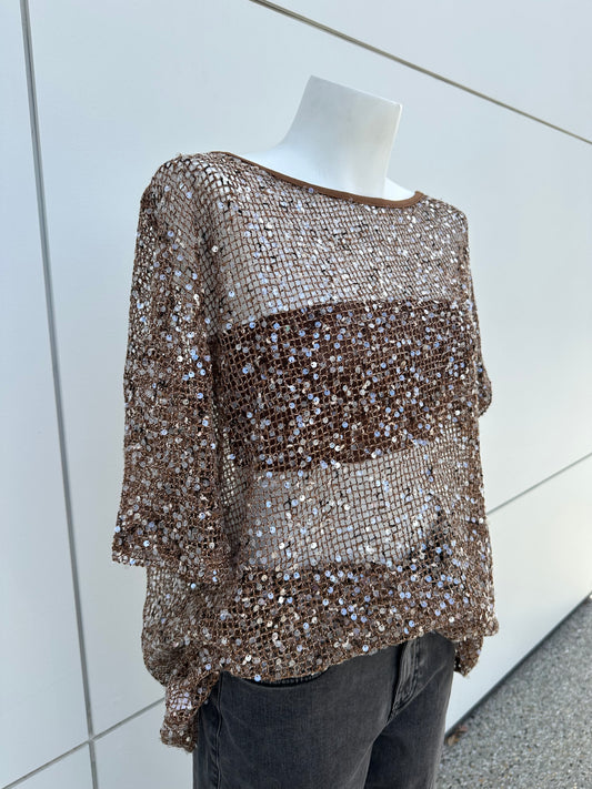 By Frankie Sequin Tee - Chocolate by Artikle Clothing