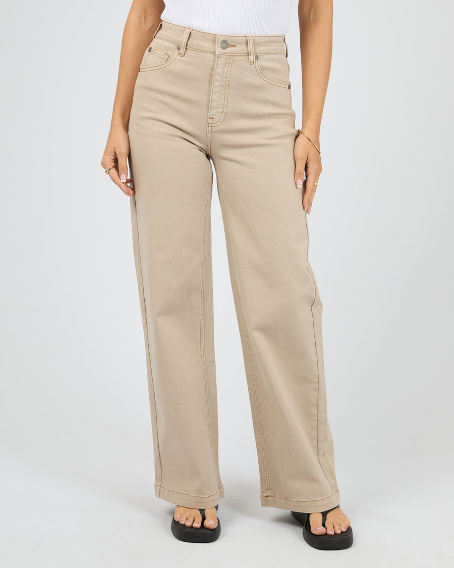 Jacqui Wide Leg Jeans - Beige by Artikle Clothing