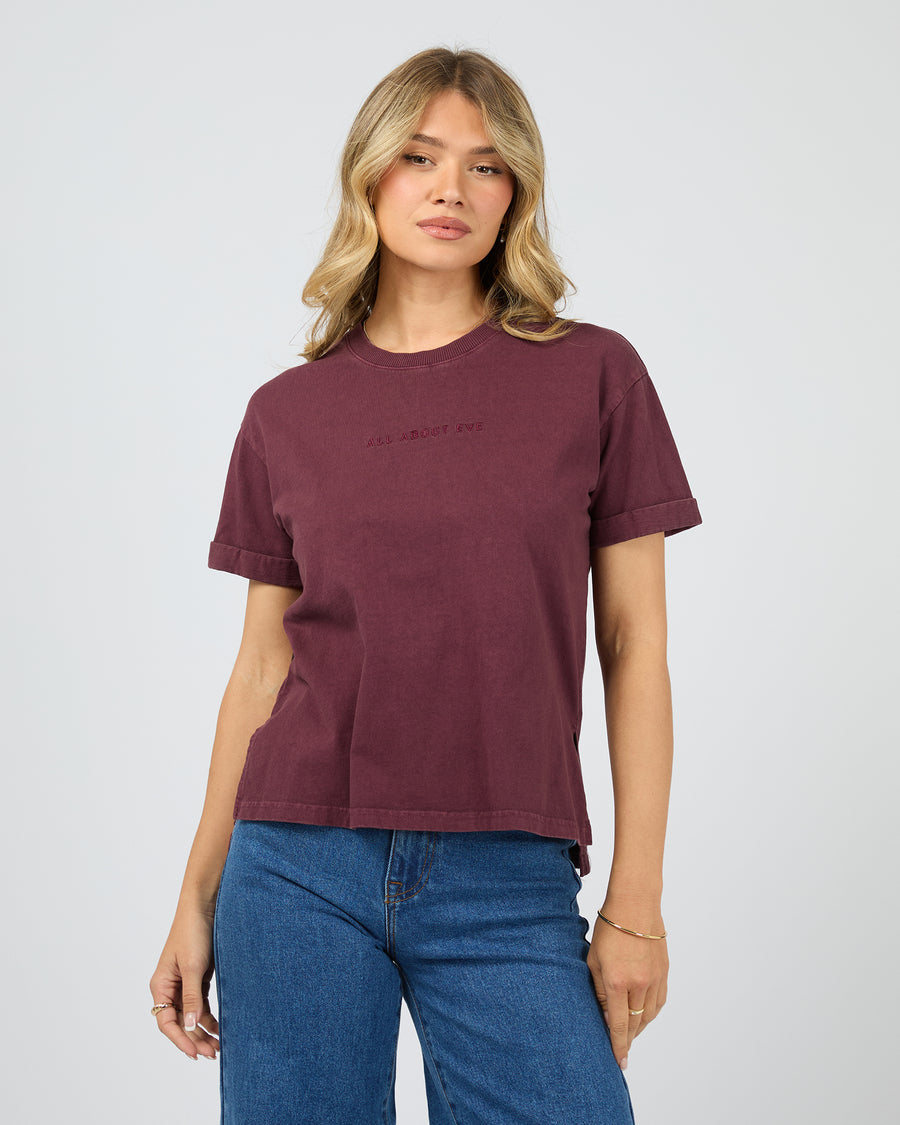 AAE Washed Tee - Wine by Artikle Clothing