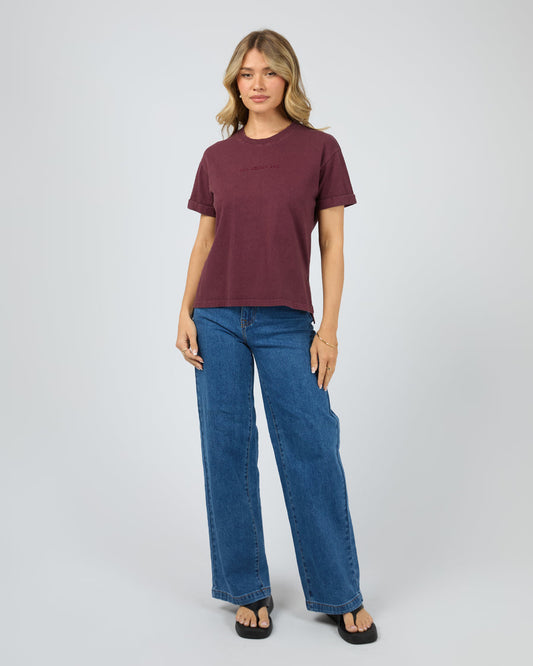 AAE Washed Tee - Wine by Artikle Clothing