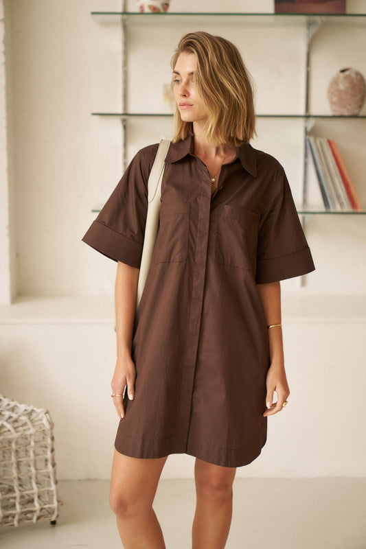Sara Mini Shirt Dress by Artikle Clothing
