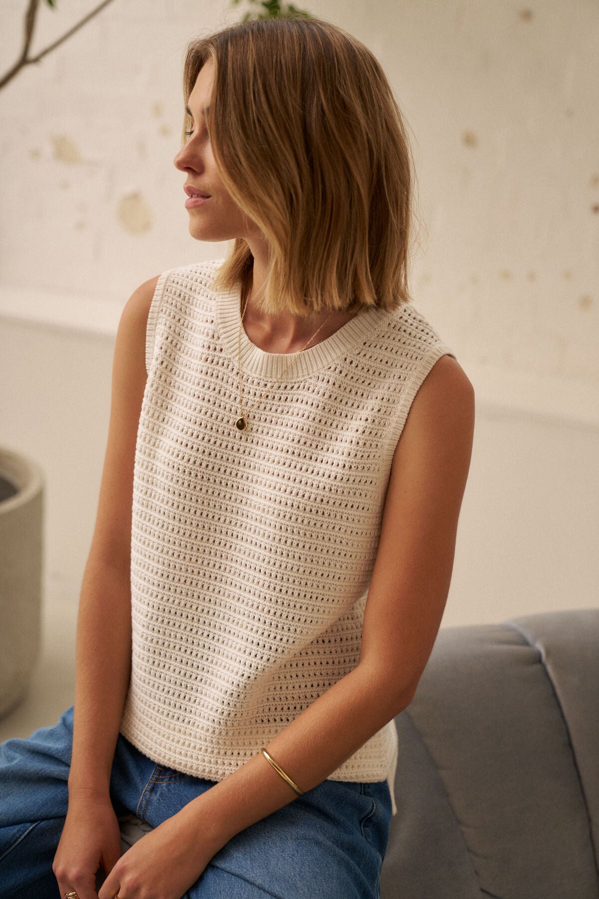 Maddy Mesh Knit Tank by Artikle Clothing