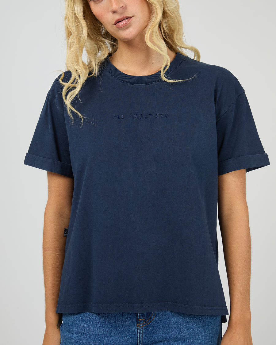 All About Eve Washed Tee - Navy by Artikle Clothing