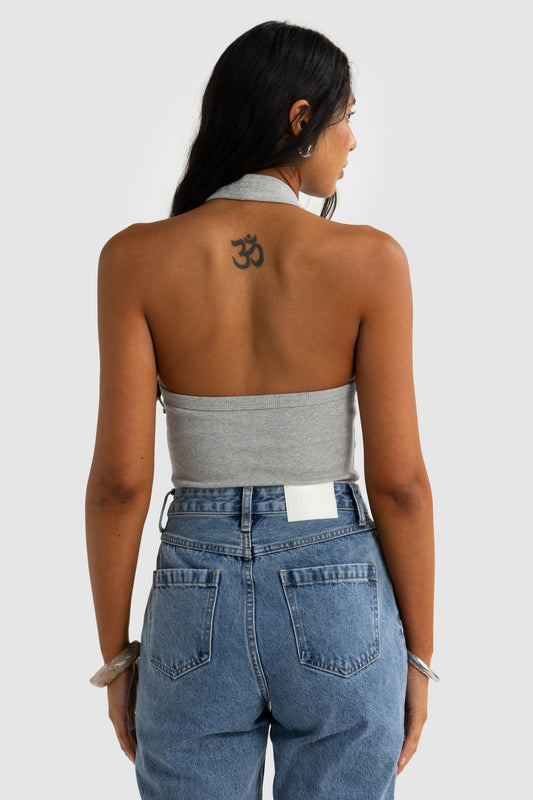 Sunday Halter Tank - Grey Marle by Artikle Clothing