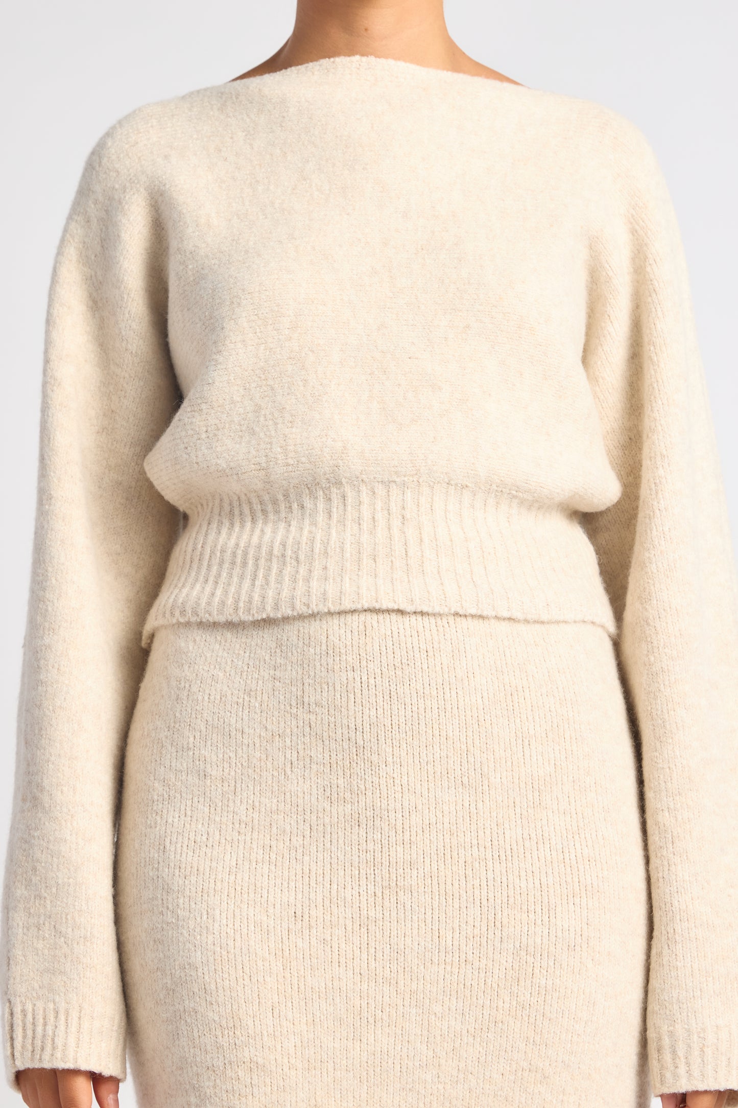 Florence Knit Midi Skirt - Oatmeal by Artikle Clothing