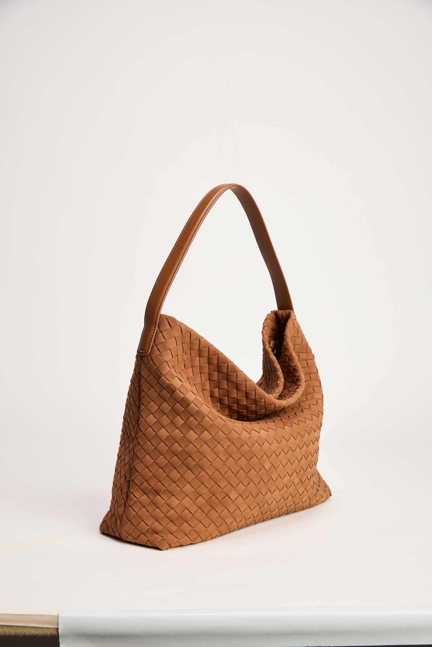 Vegan Suede Woven Bag - Caramel by Artikle Clothing
