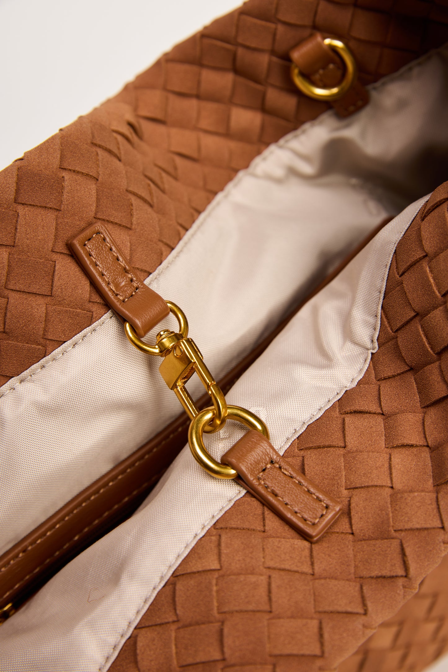 Vegan Suede Woven Bag - Caramel by Artikle Clothing