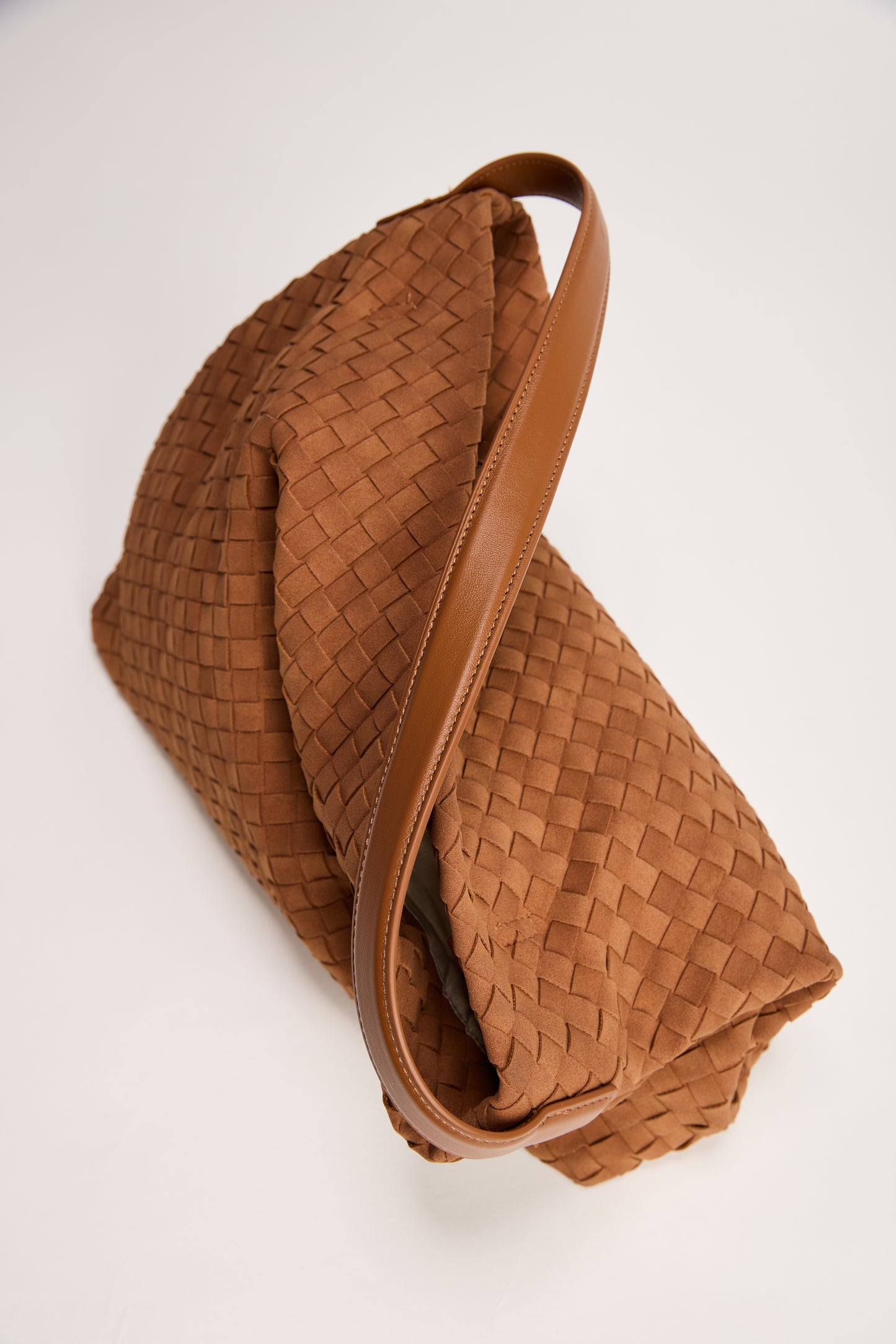 Vegan Suede Woven Bag - Caramel by Artikle Clothing